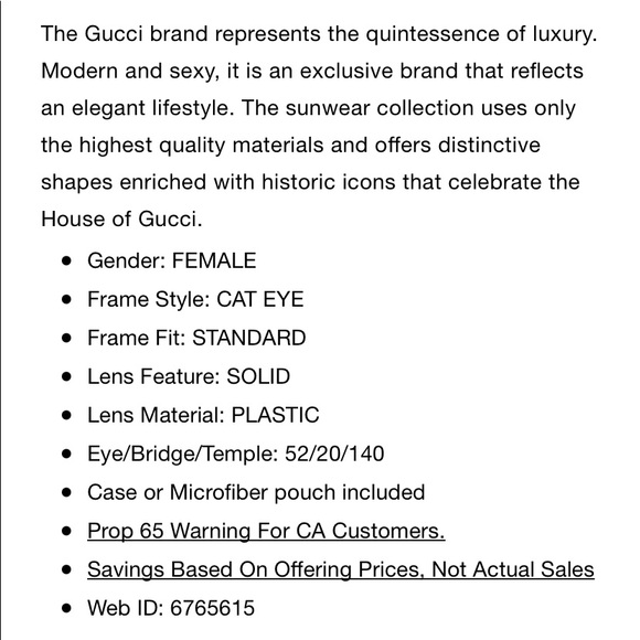 Gucci Cat eye style sunglasses - Picture 8 of 8